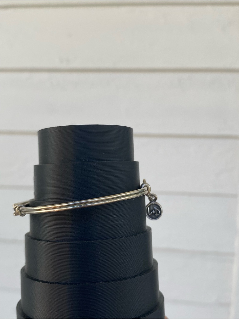 Luca + Danni Silver Baguette Crystal Bar Wire-Wrapped Bracelet Dainty Bangle - Picture 6 of 16